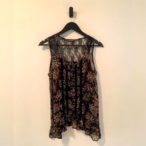 Lily White Sheer Sleeveless Blouse Medium